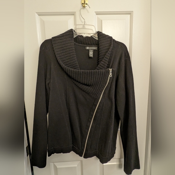 Inc women's zip up sweater black sz XL - Picture 1 of 3